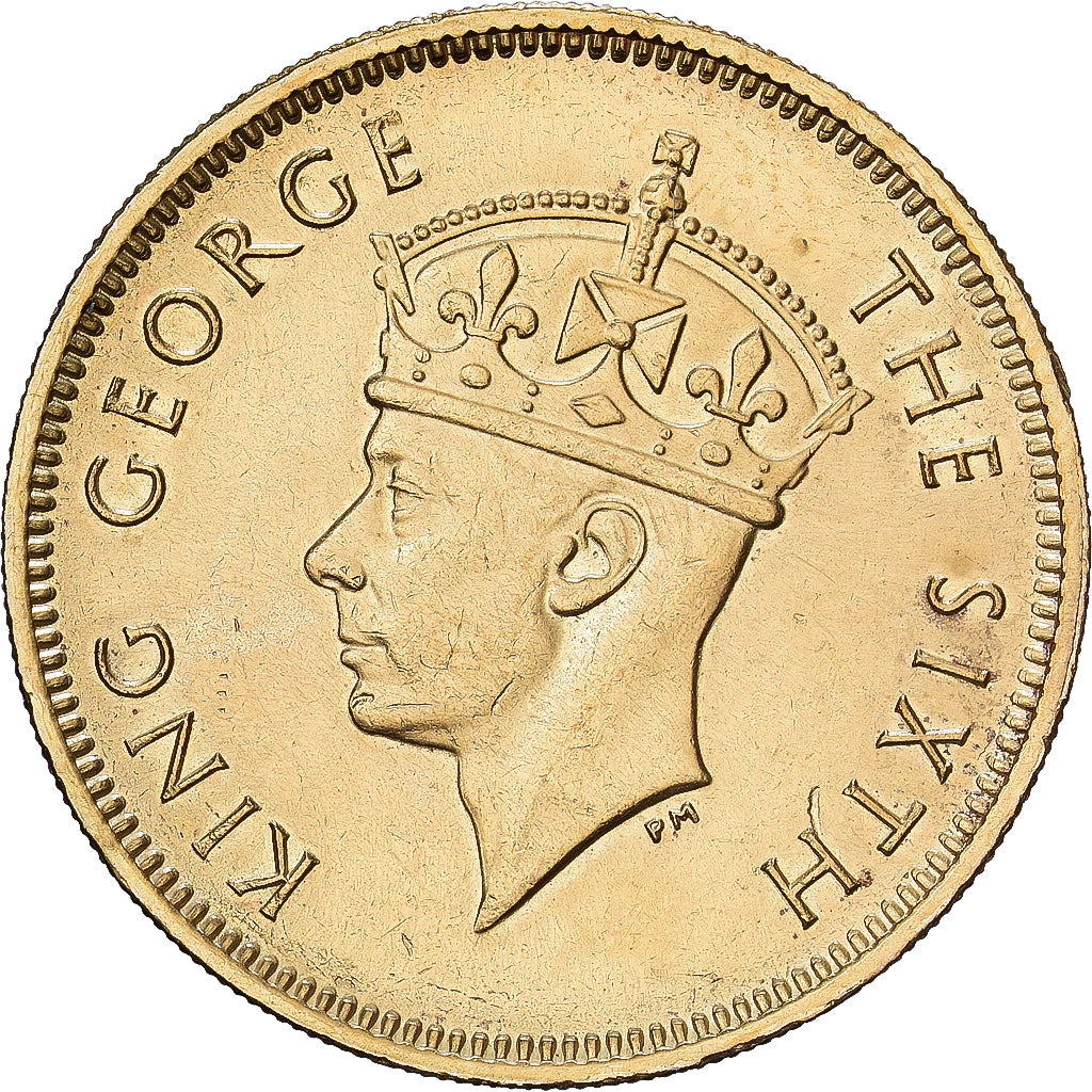 Hong Kong, George VI, 10 Cents, 1950, Mosiądz niklowy, AU(50-53), KM:25