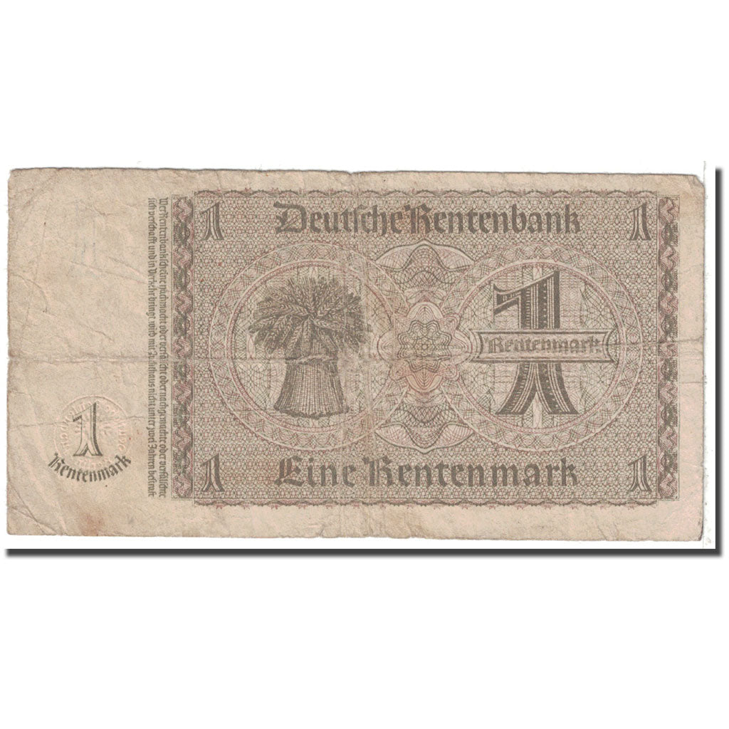 Banknot, Niemcy, 1 Rentenmark, 1937, 1937-01-30, KM:173b, VG(8-10)