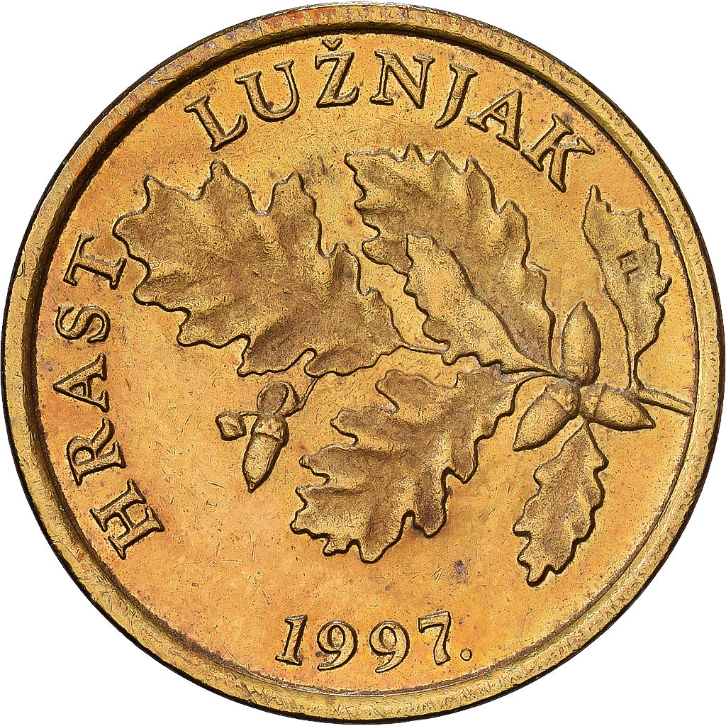 Croatia, 5 Lipa, 1997, Brass plated steel, AU(55-58), KM:5
