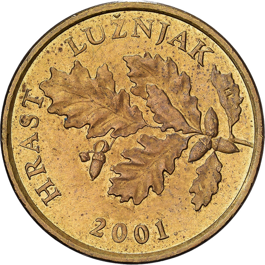 Croatia, 5 Lipa, 2001, Brass plated steel, AU(50-53), KM:5