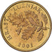 Croatia, 5 Lipa, 2001, Brass plated steel, AU(50-53), KM:5