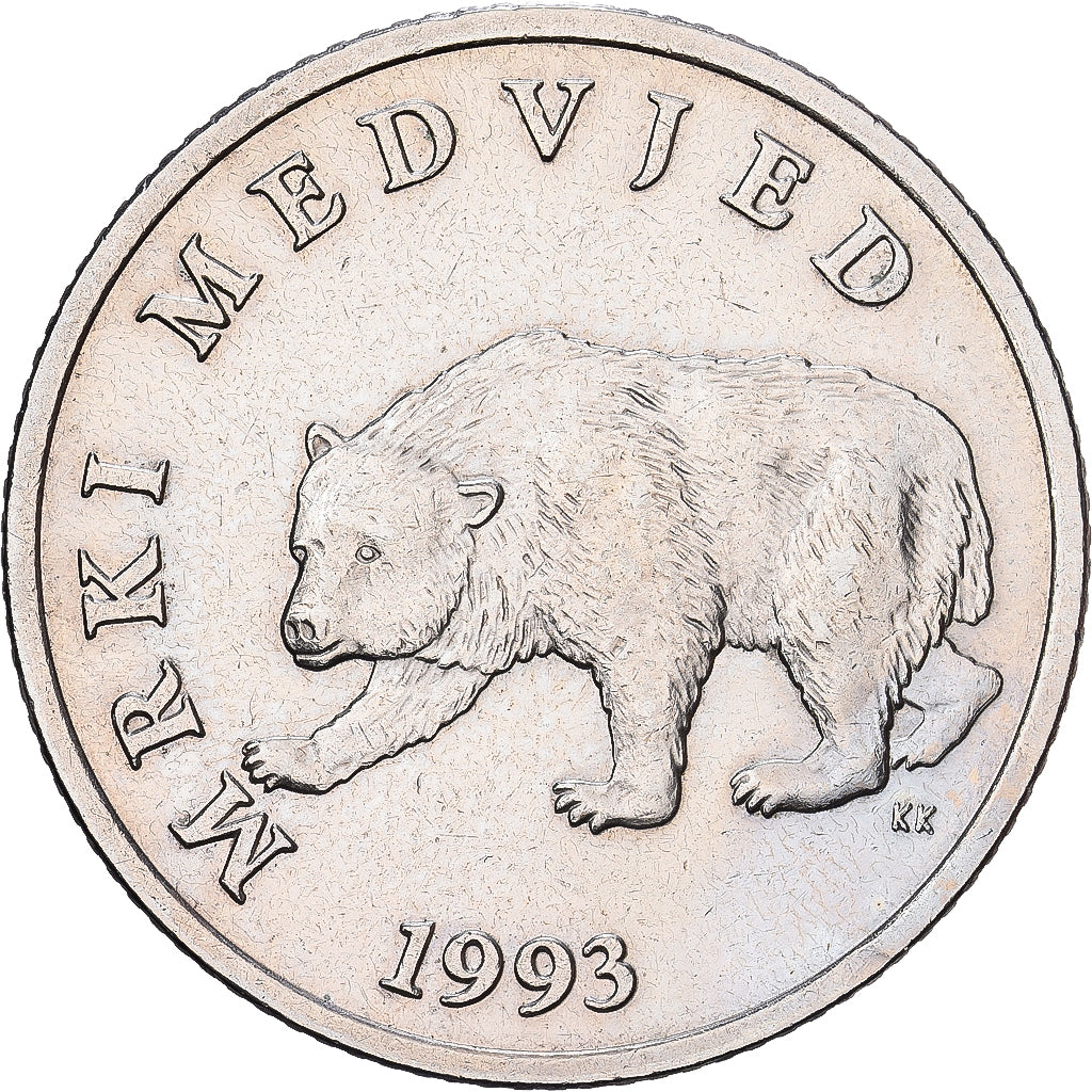 Croatia, 5 Kuna, 1993, Copper-Nickel-Zinc, AU(50-53), KM:11