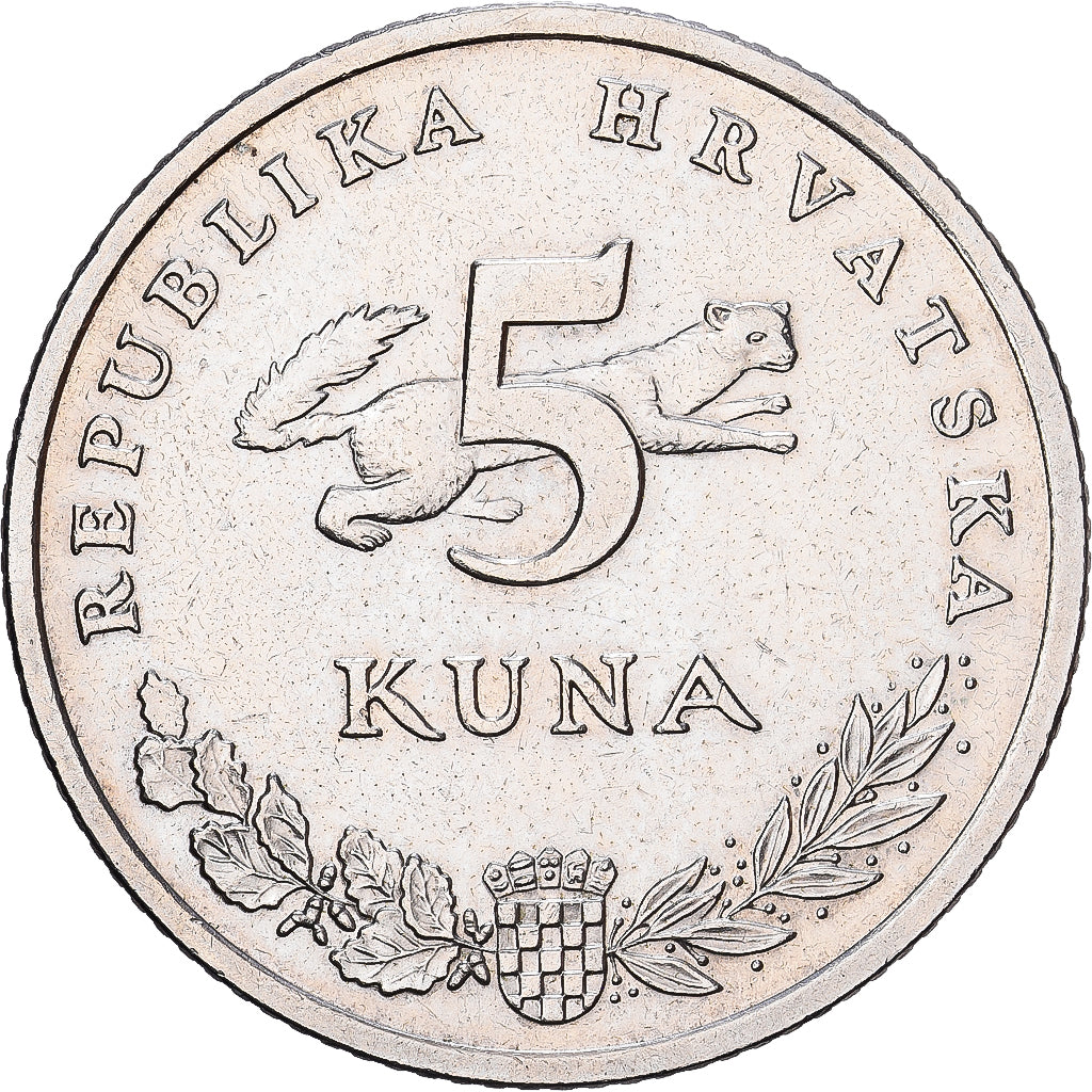 Croatia, 5 Kuna, 1993, Copper-Nickel-Zinc, AU(50-53), KM:11