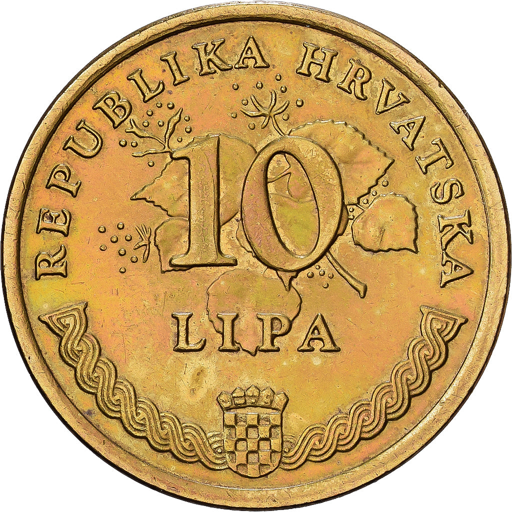 Croatie, 10 Lipa, 2001, Brass plated steel, TTB+, KM:6