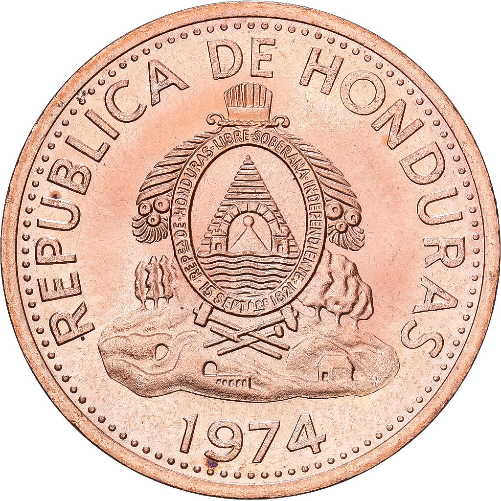 Honduras, 2 Centavos, 1974, Copper Clad Steel, MS(64), KM:78a