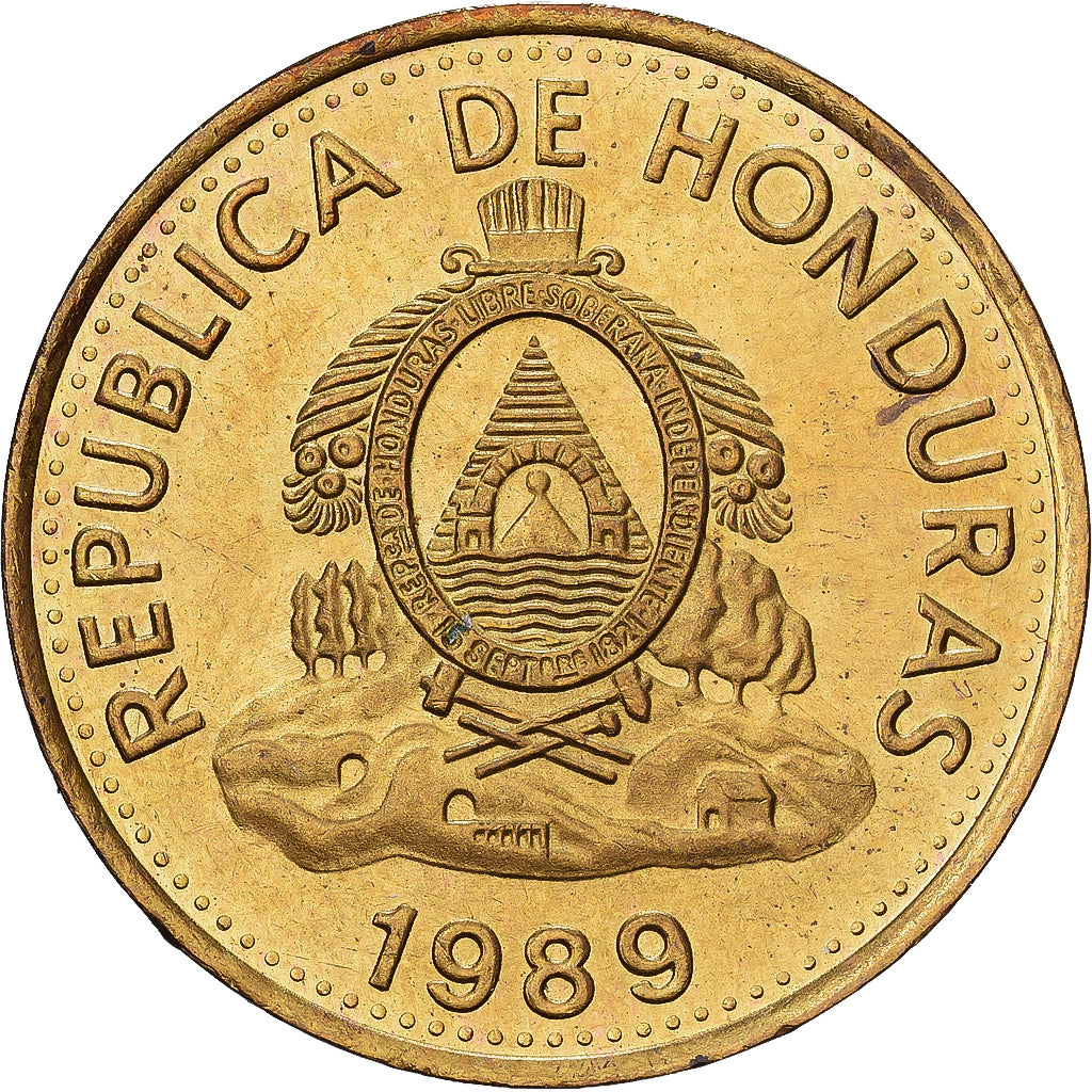 Honduras, 5 Centavos, 1989, Latón, SC, KM:72.2a