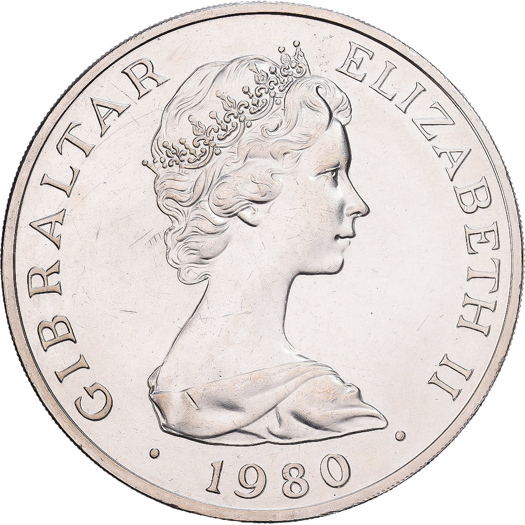 Gibraltar, Elizabeth II, Crown, 1980, British Royal Mint, Cupro-nikkel, PR