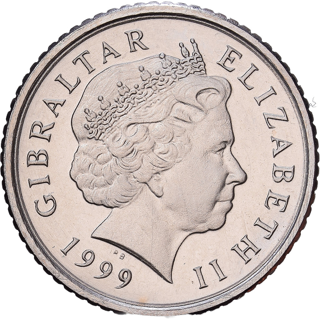 Gibraltar, Elizabeth II, 5 Pence, 1999, Miedź-Nikiel, MS(60-62), KM:775