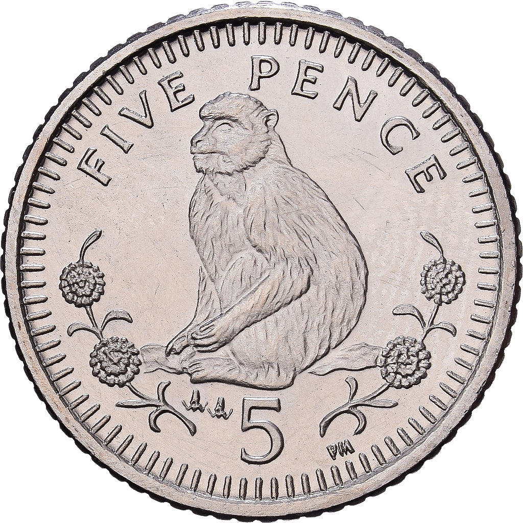 Gibraltar, Elizabeth II, 5 Pence, 1999, Miedź-Nikiel, MS(60-62), KM:775