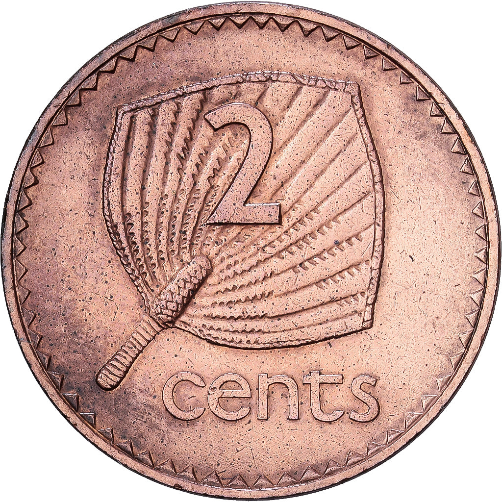 Fiji, Elizabeth II, 2 Cents, 1992, Copper Plated Zinc, EF(40-45), KM:50a