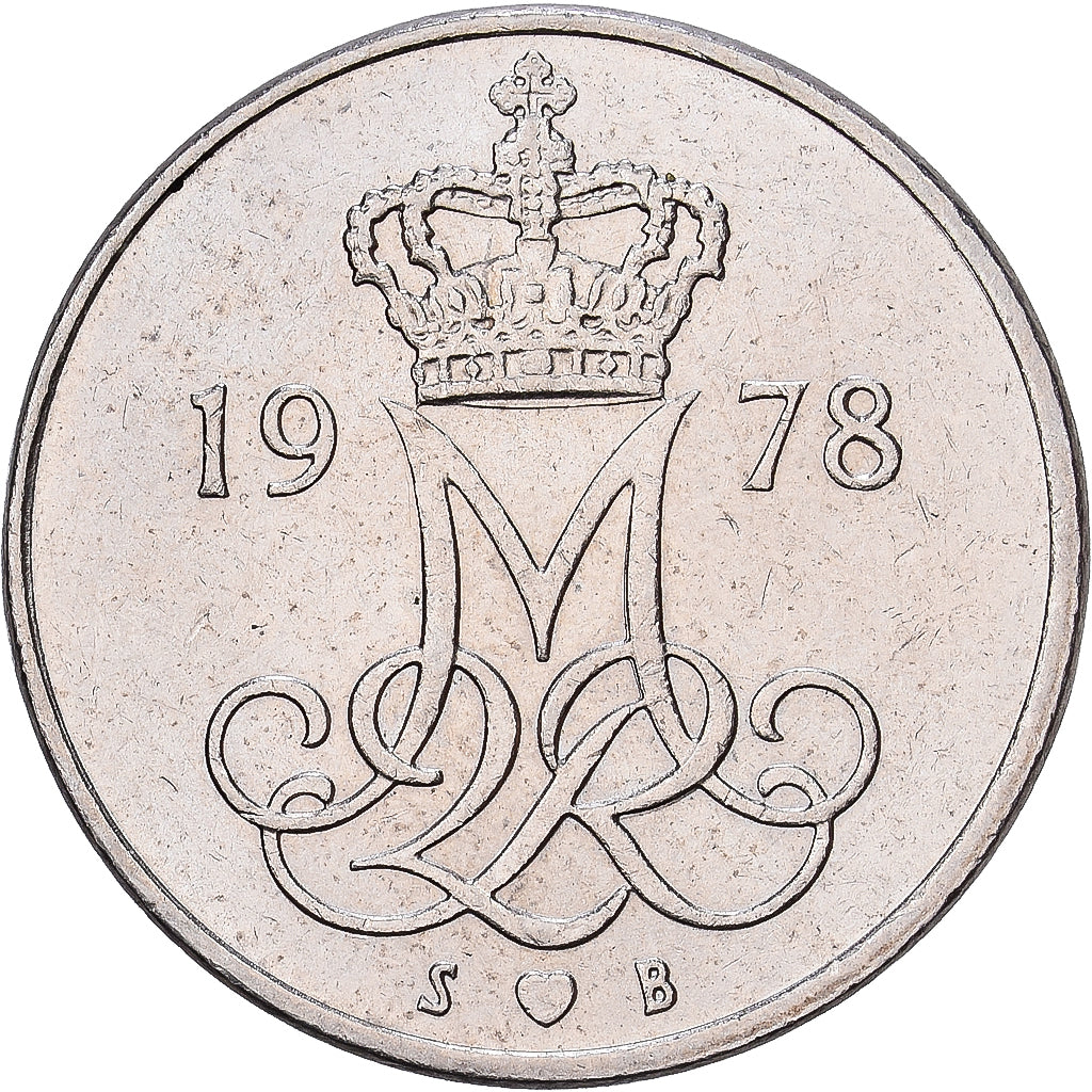 Denmark, Margrethe II, 10 Öre, 1978, Copenhagen, Copper-nickel, AU(55-58)