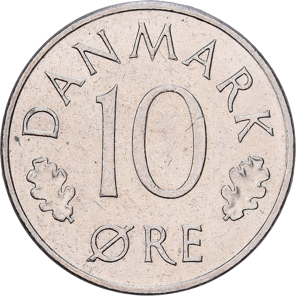 Denmark, Margrethe II, 10 Öre, 1978, Copenhagen, Copper-nickel, AU(55-58)