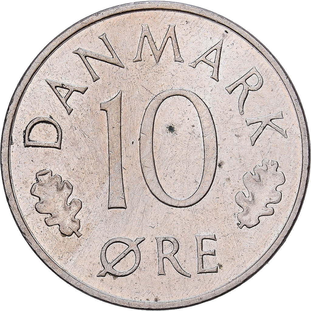 Denmark, Margrethe II, 10 Öre, 1985, Copenhagen, Copper-nickel, AU(55-58)