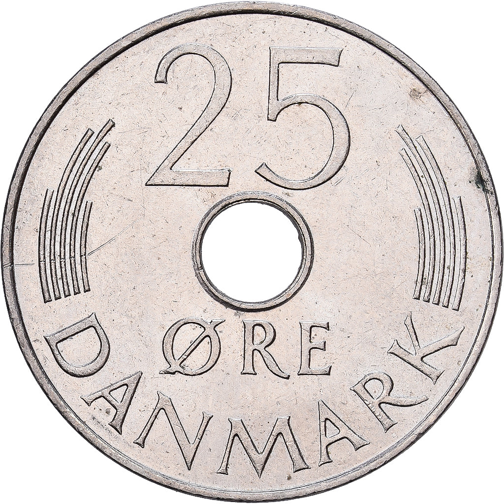 Denmark, Margrethe II, 25 Öre, 1978, Copenhagen, Copper-nickel, AU(55-58)