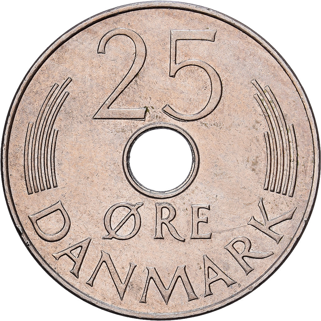 Denmark, Margrethe II, 25 Öre, 1988, Copenhagen, Copper-nickel, AU(50-53)