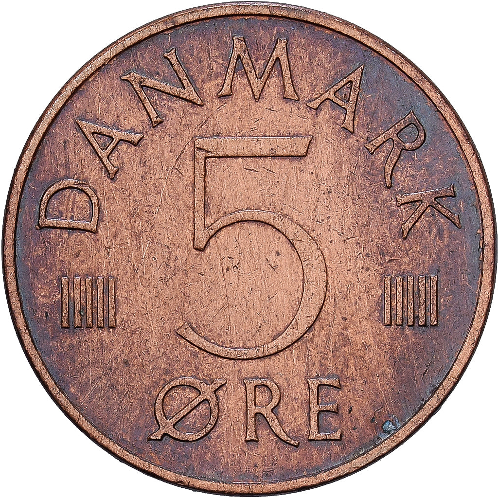 Denmark, Margrethe II, 5 Öre, 1978, Copenhagen, Copper Clad Iron, EF(40-45)
