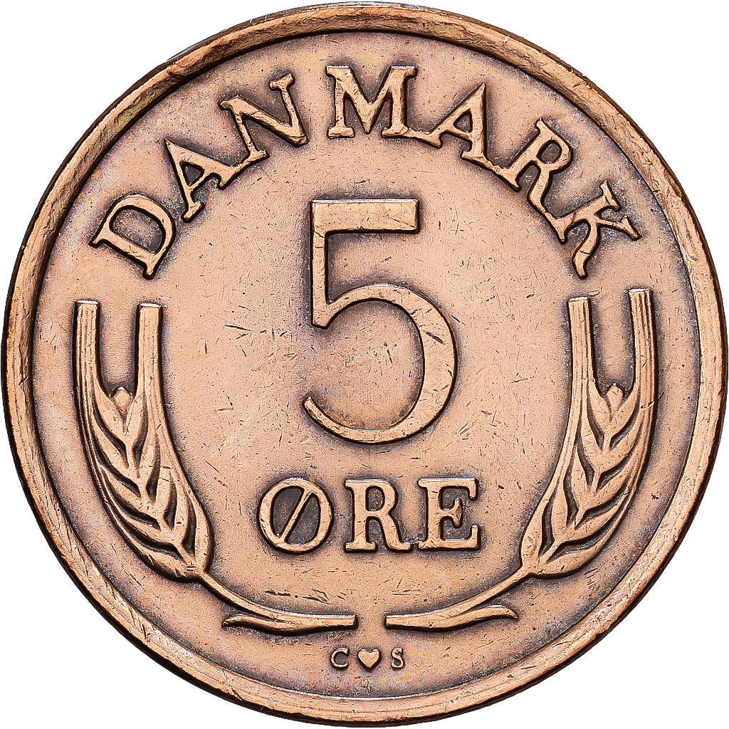 Denmark, Frederik IX, 5 Öre, 1971, Copenhagen, Bronze, EF(40-45), KM:848.1