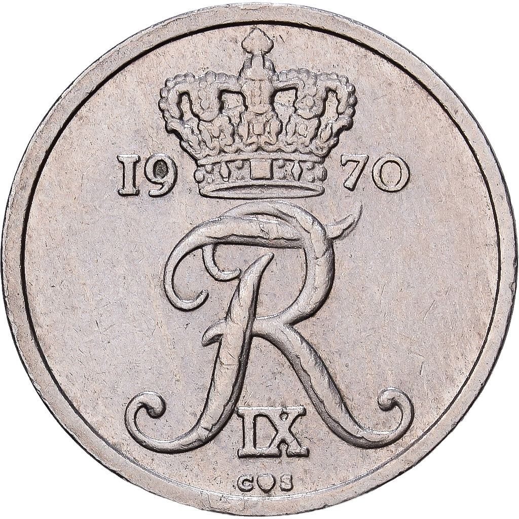 Danemark, Frederik IX, 10 Öre, 1970, Copenhagen, Cupro-nickel, TTB+, KM:849.1