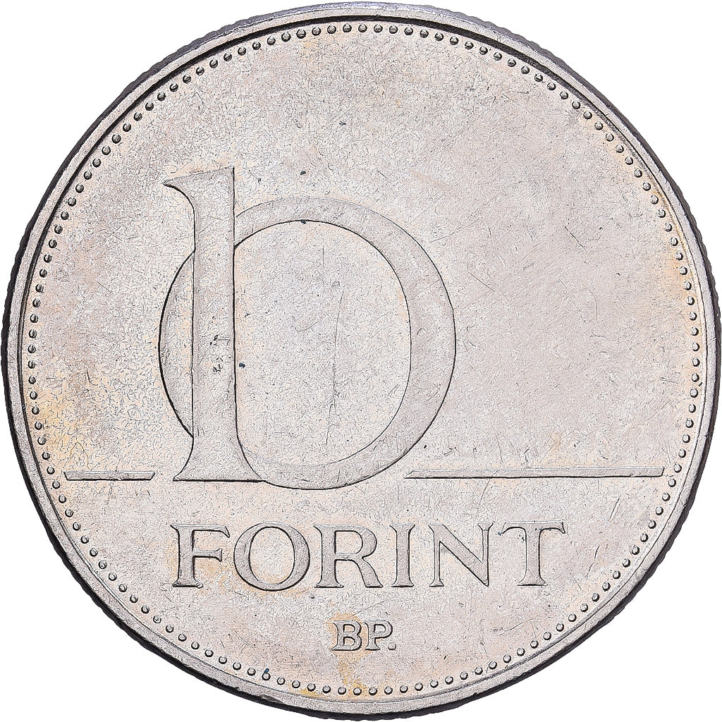 Hungría, 10 Forint, 1993, Cobre - níquel, MBC, KM:695