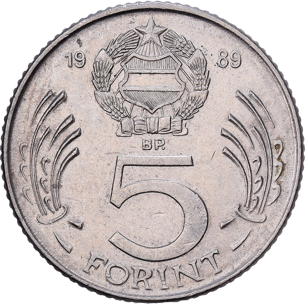Hongrie, 5 Forint, 1989, Cupro-nickel, TTB+, KM:635