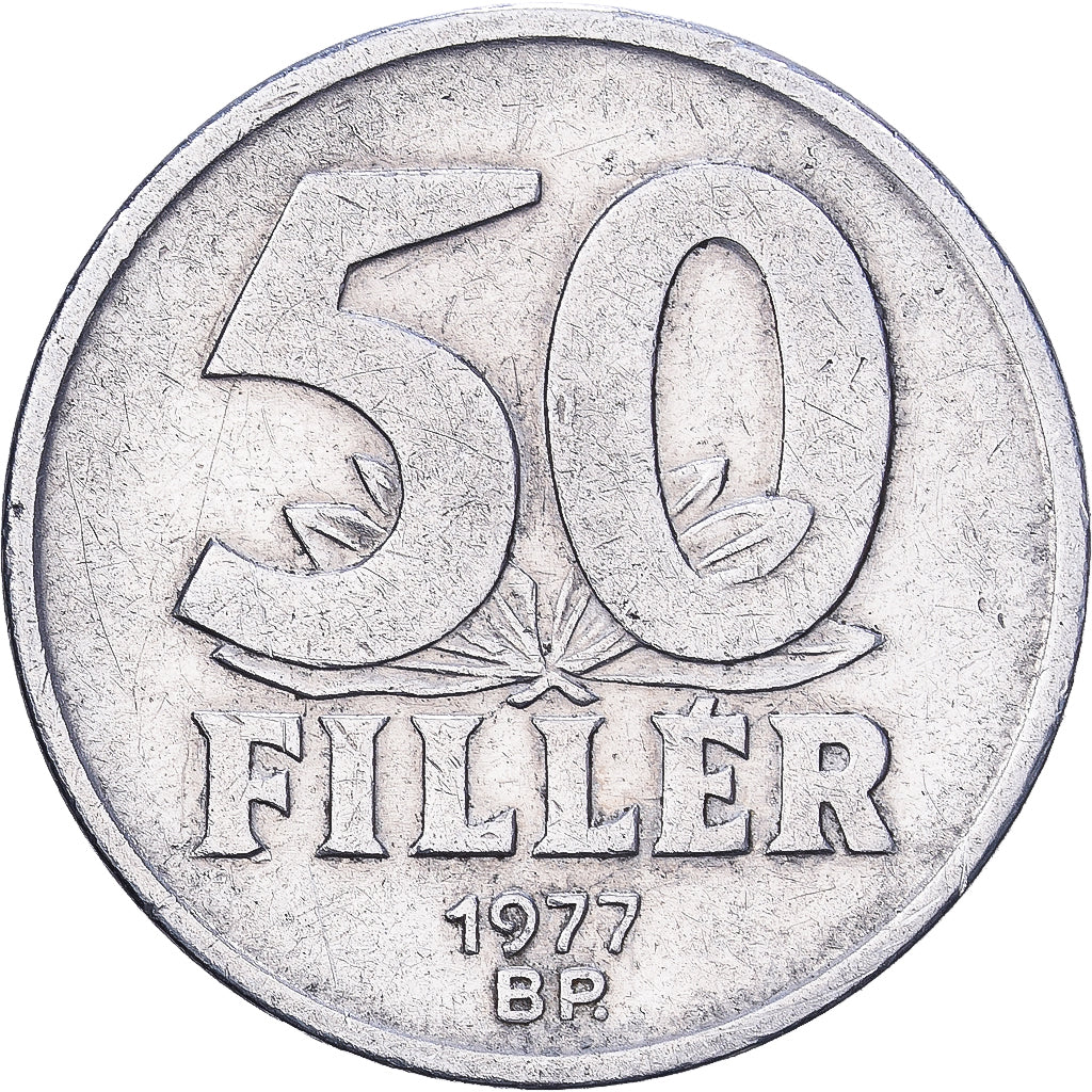 Hungary, 50 Fillér, 1977, Budapest, Aluminum, EF(40-45), KM:574