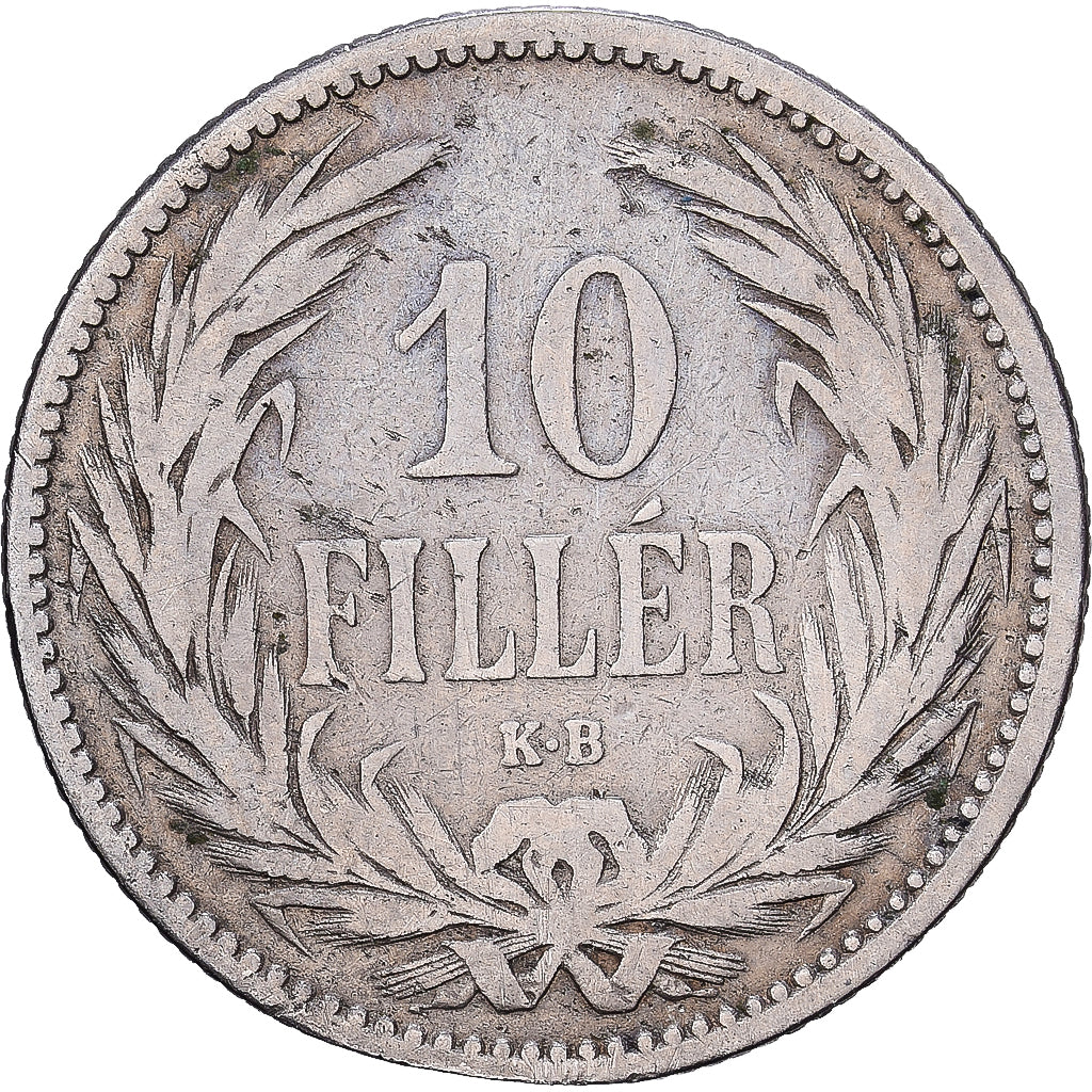 Hongarije, Franz Joseph I, 10 Filler, 1893, Kormoczbanya, Nickel, FR, KM:482