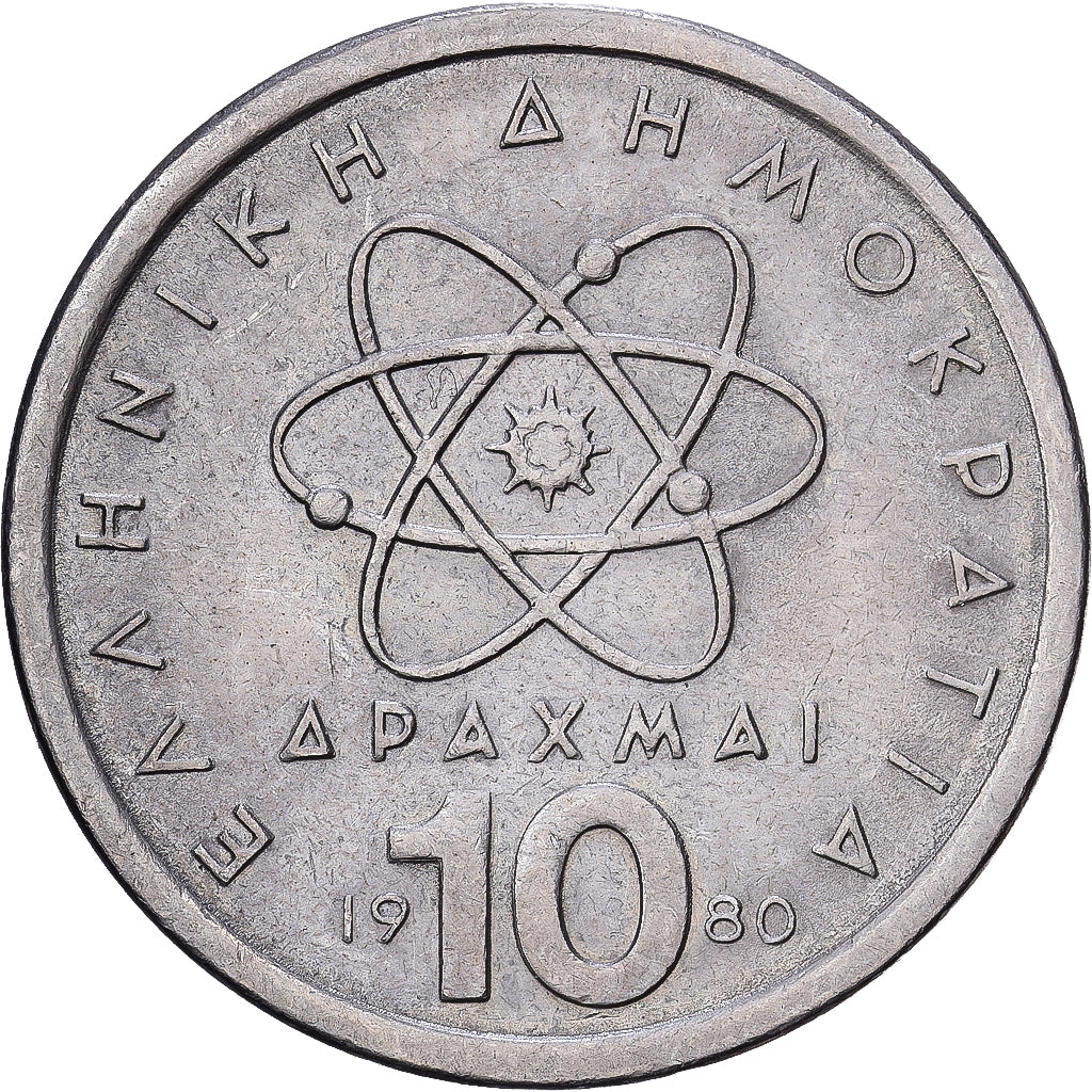 Griekenland, 10 Drachmai, 1980, Cupro-nikkel, ZF, KM:119