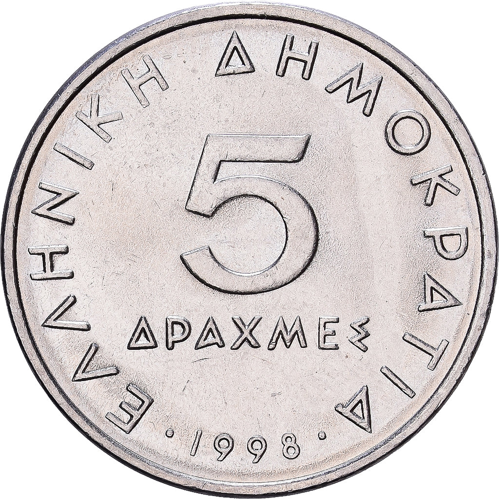 Griekenland, 5 Drachmai, 1998, Cupro-nikkel, PR+, KM:132