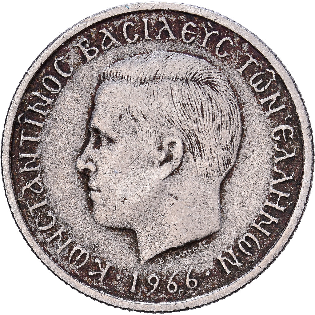 Griekenland, Constantine II, 50 Lepta, 1966, Cupro-nikkel, FR+, KM:88