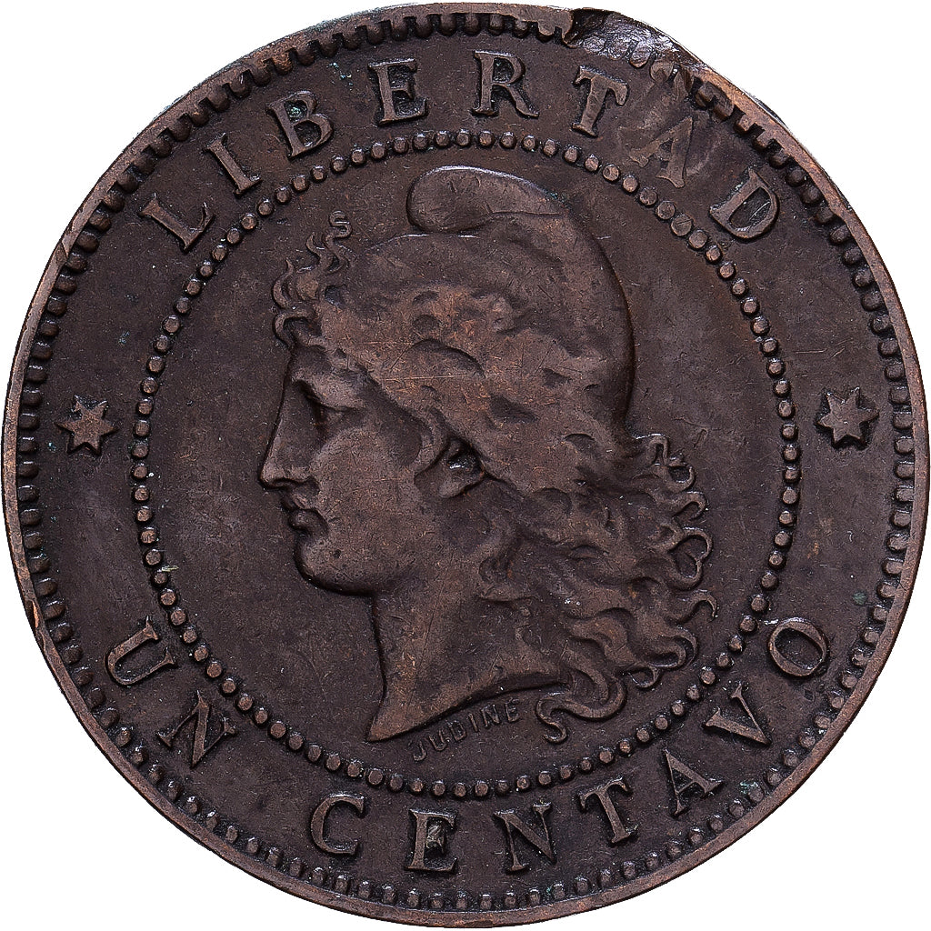 Argentinien, Centavo, 1890, Bronze, S+, KM:32
