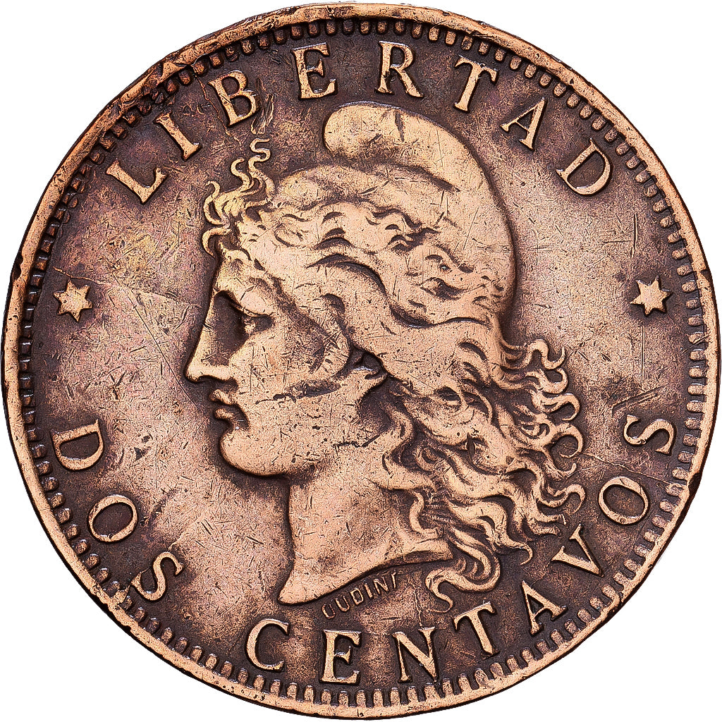 Argentinien, 2 Centavos, 1893, Bronze, S+, KM:33