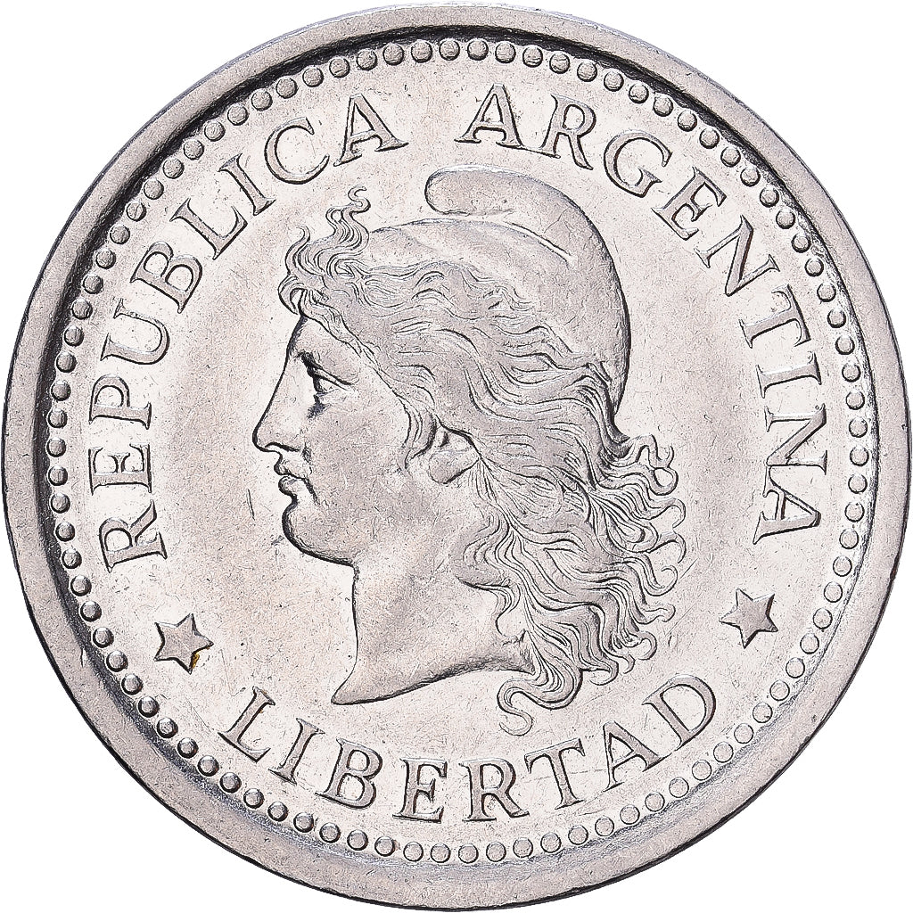 Argentina, Peso, 1961, Nickel Clad Steel, EF(40-45), KM:57