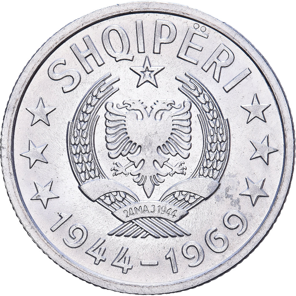 Albanië, 20 Qindarka, 1969, Aluminium, UNC, KM:46