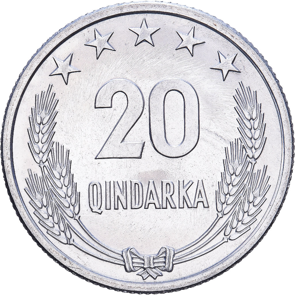 Albanië, 20 Qindarka, 1969, Aluminium, UNC, KM:46