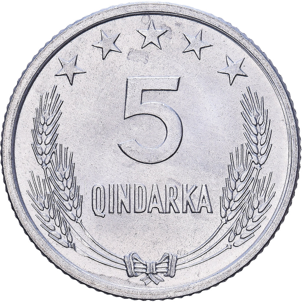 Albania, 5 Qindarka, 1969, Alluminio, SPL+, KM:44