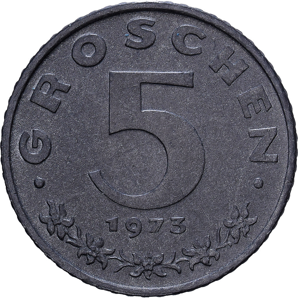 Austria, 5 Groschen, 1973, Cynk, AU(55-58), KM:2875