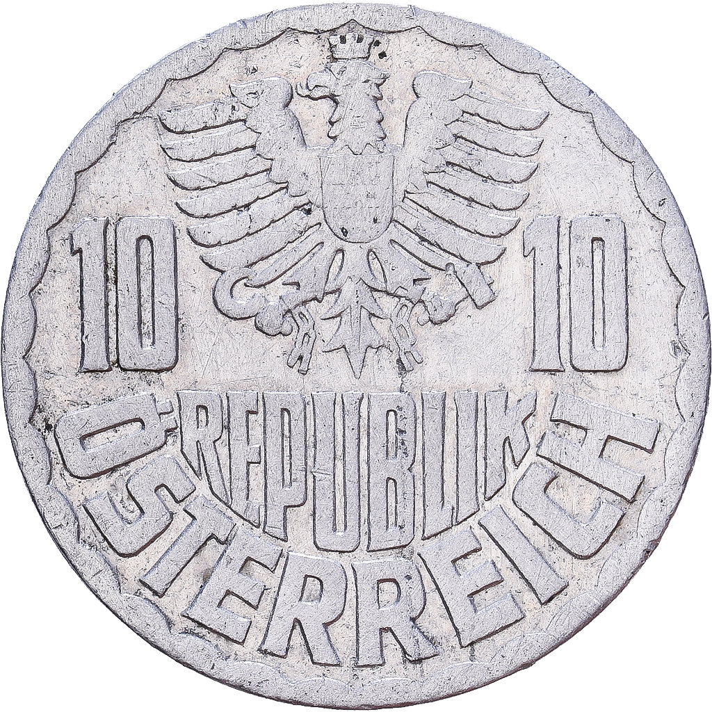 Austria, 10 Groschen, 1963, Vienna, Aluminio, MBC, KM:2878