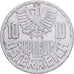 Austria, 10 Groschen, 1963, Vienna, Aluminio, MBC, KM:2878
