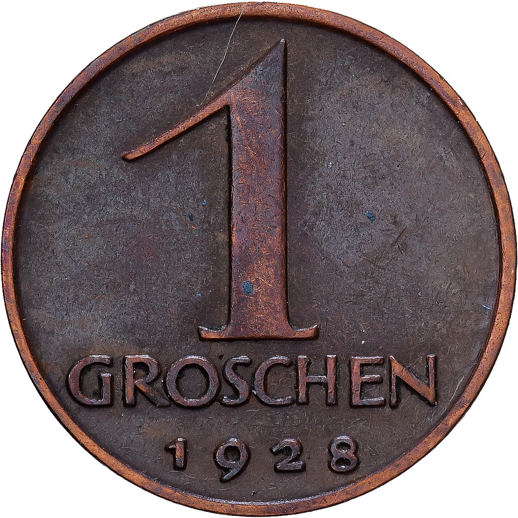 Austria, Groschen, 1928, Bronce, MBC, KM:2836