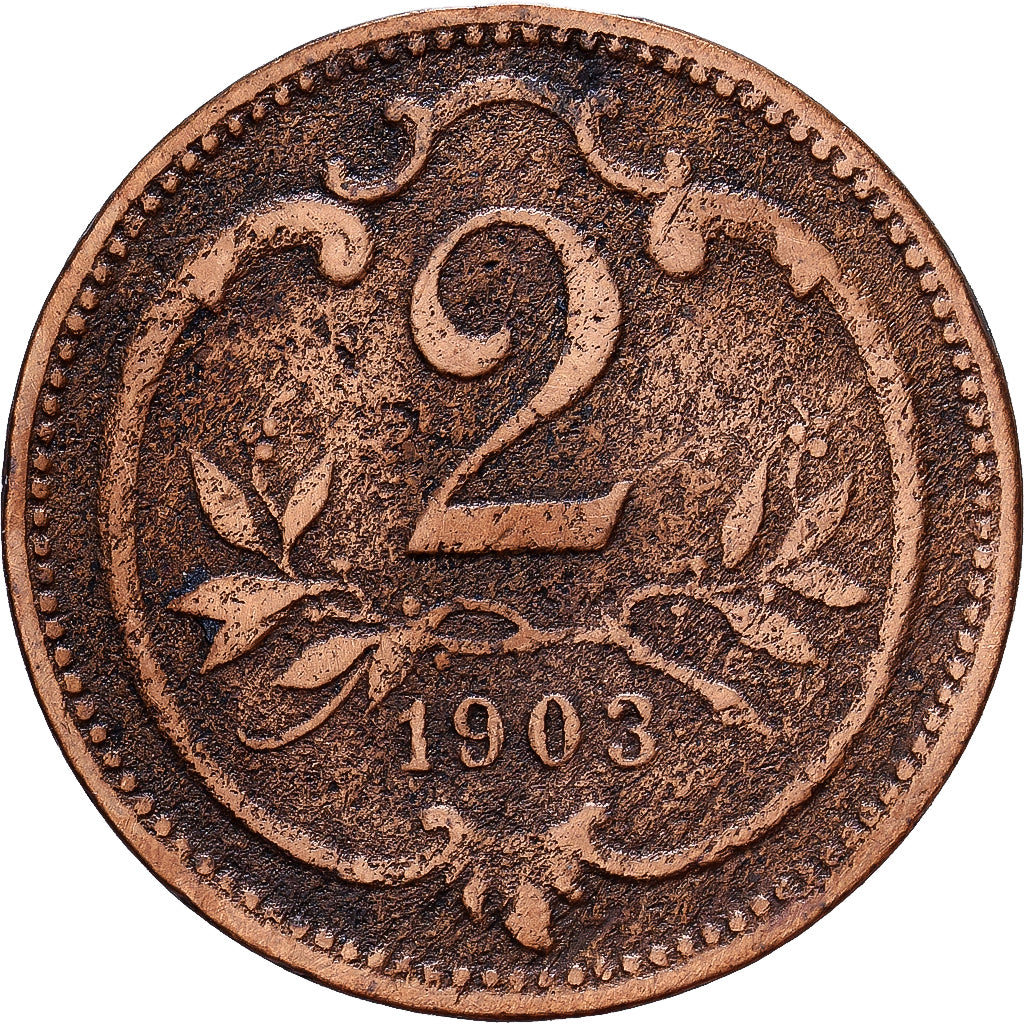 Austria, Franz Joseph I, 2 Heller, 1903, Bronze, VF(20-25), KM:2801