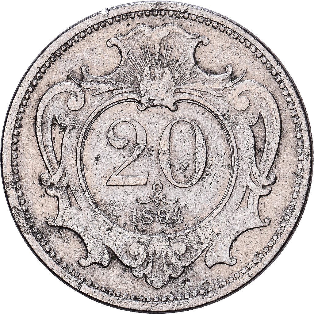 Austria, Franz Joseph I, 20 Heller, 1894, Nichel, BB, KM:2803