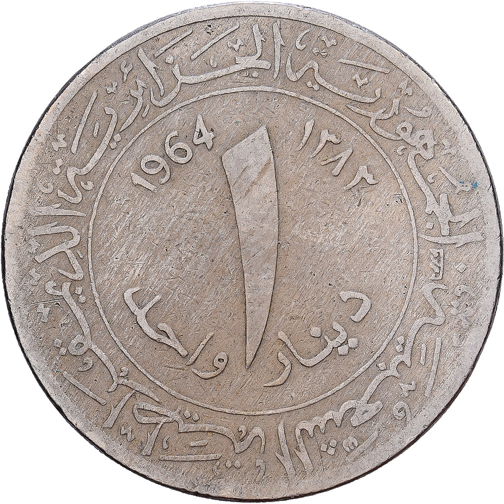 Algeria, Dinar, 1964, Kupfer-Nickel, S+, KM:100