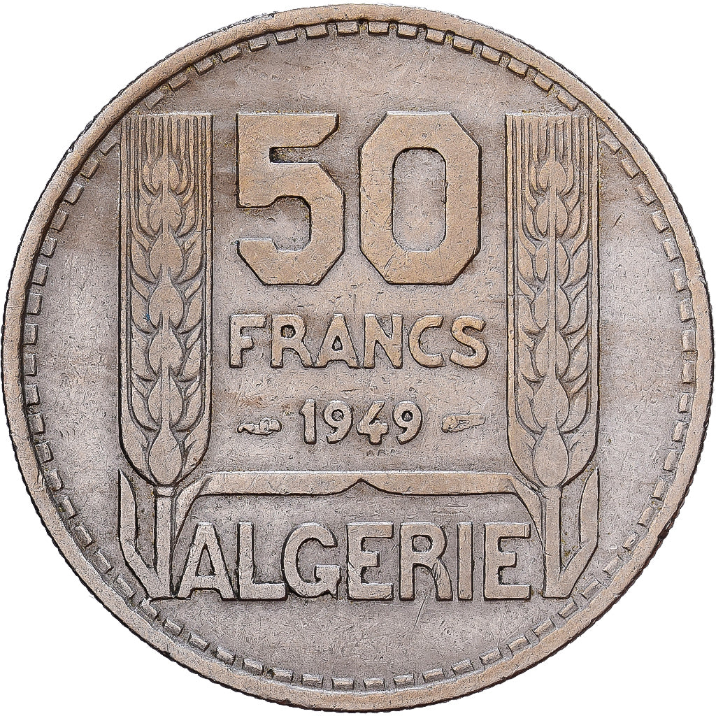 Algeria, 50 Francs, 1949, Paris, Cobre - níquel, MBC, KM:92