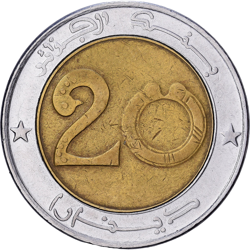Algerije, 20 Dinars, 1996, Algiers, Bi-Metallic, FR+, KM:125