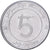 Algerije, 5 Dinars, 1992, Algiers, Stainless Steel, ZF, KM:123