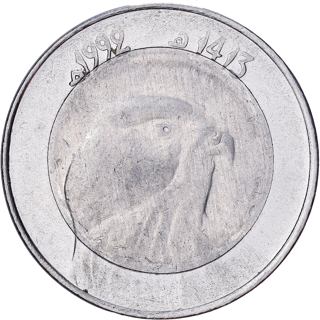Algeria, 10 Dinars, 1992, Algiers, Bi-metallico, BB, KM:124