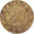 Algeria, 20 Centimes, 1987, Aluminio - bronce, MBC, KM:118