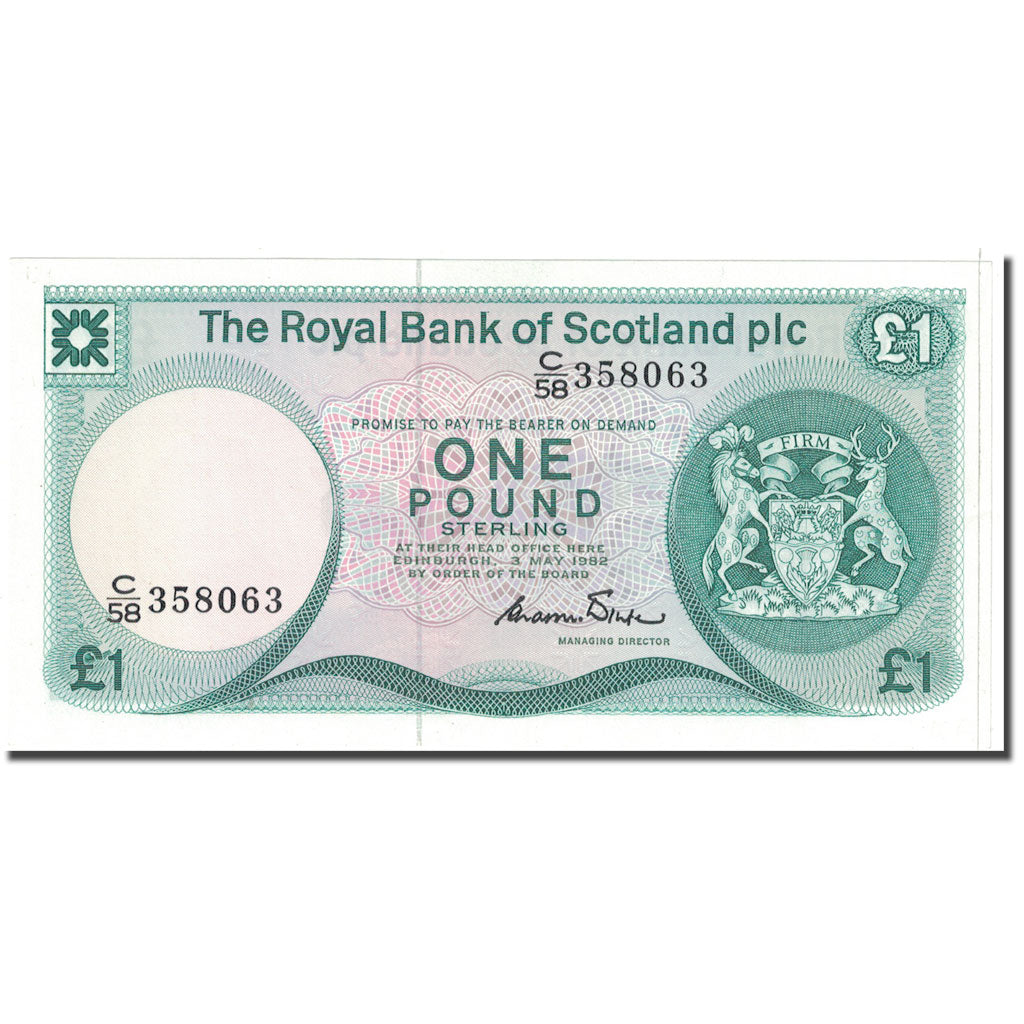 Billete, 1 Pound, 1982, Escocia, 1982-05-03, KM:341a, SC