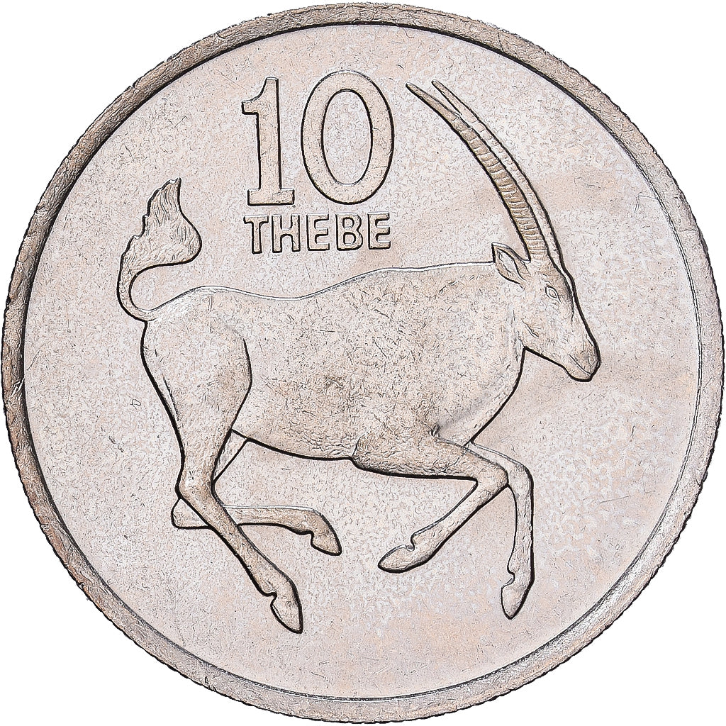 Botswana, 10 Thebe, 1979, British Royal Mint, Copper-nickel, AU(55-58), KM:5