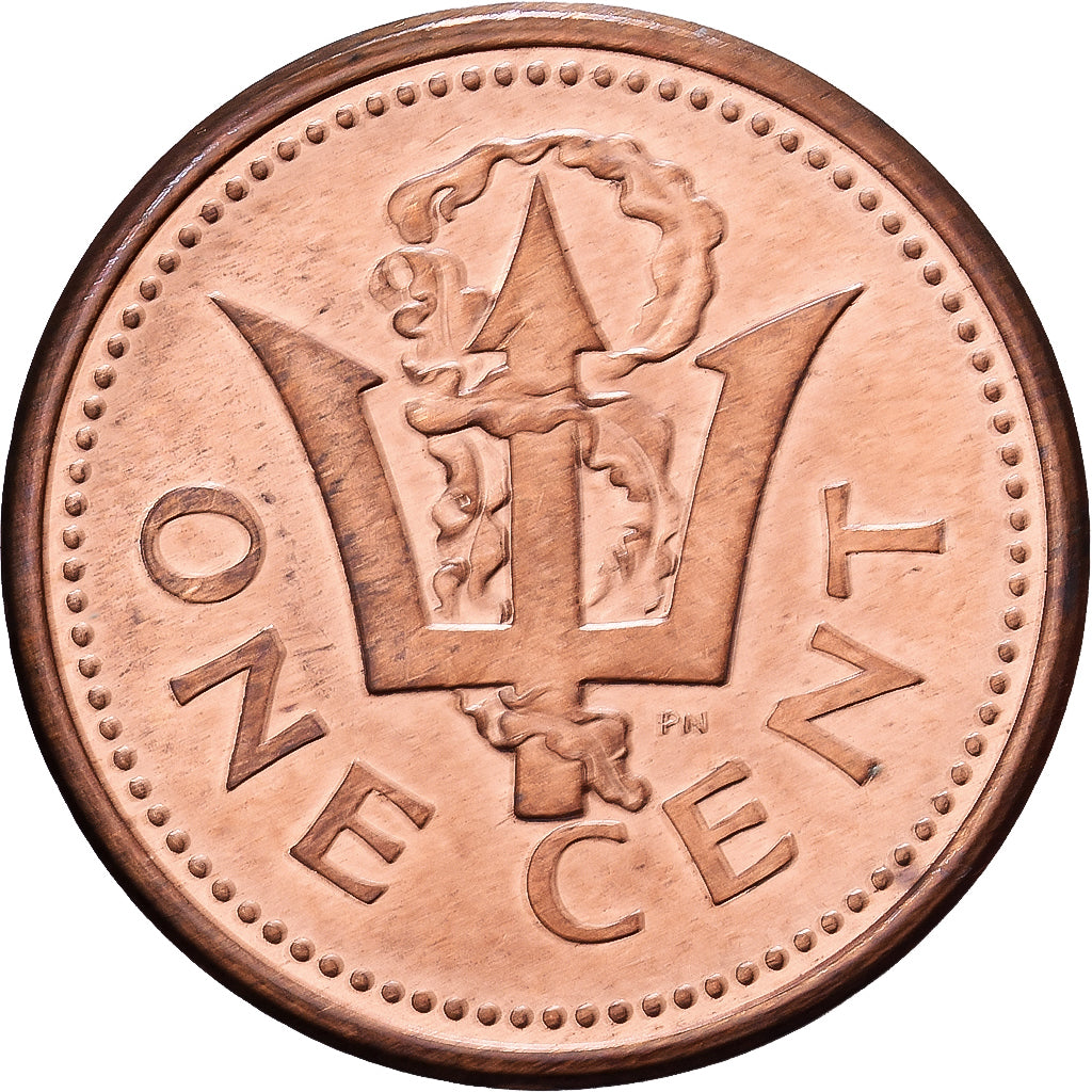 Barbados, Cent, 1998, Royal Canadian Mint, Copper Plated Zinc, AU(55-58), KM:10a